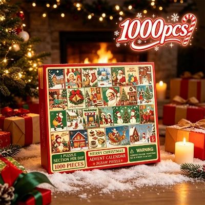 Joyfy 1000 PCS Christmas Advent Calendar 2026 Puzzles, 24 Days Countdown