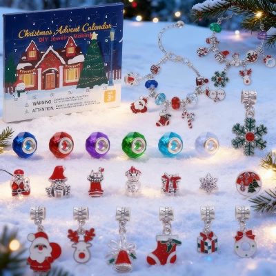 Joyfy 2026 Christmas Advent Calendar Bracelets, 24 Days DIY Jewelry Making Kit