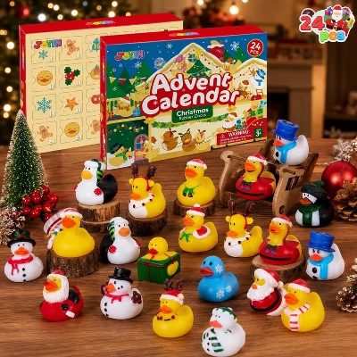 Joyfy 2026 24-Day Countdown Christmas Advent Calendar with 24 Holiday Rubber Ducks