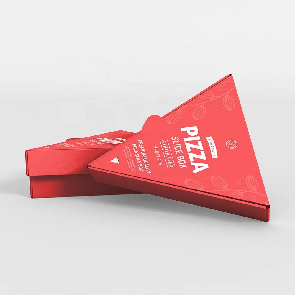 Custom Logo Pizza Box Triangle Design Printed Paper Packaging