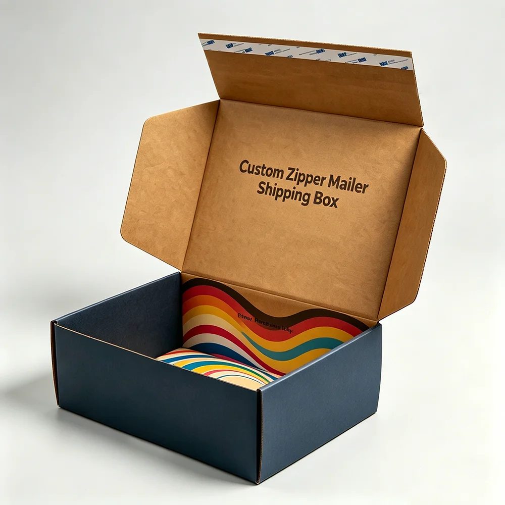 Custom Printed Recycled Corrugated Cardboard Self Sealing Zipper Tear Strip
