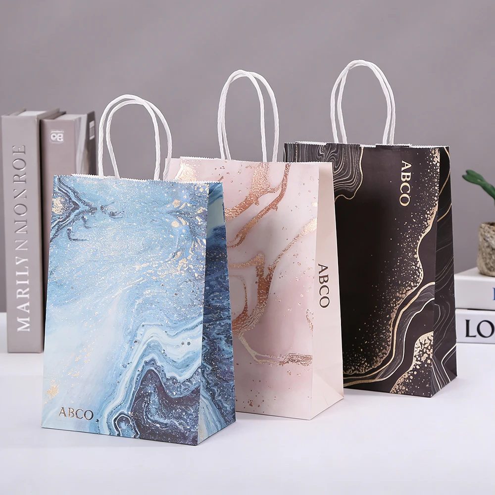 Marble Design Kraft Paper Gift Bags