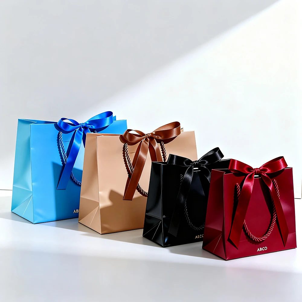 Custom Large Recycled Kraft Paper Luxury Shopping Gift Bags