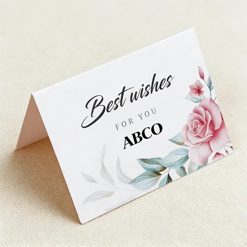 Flower Greeting Gift Clothing Thank You Cards Fancy Cardboard Embossed