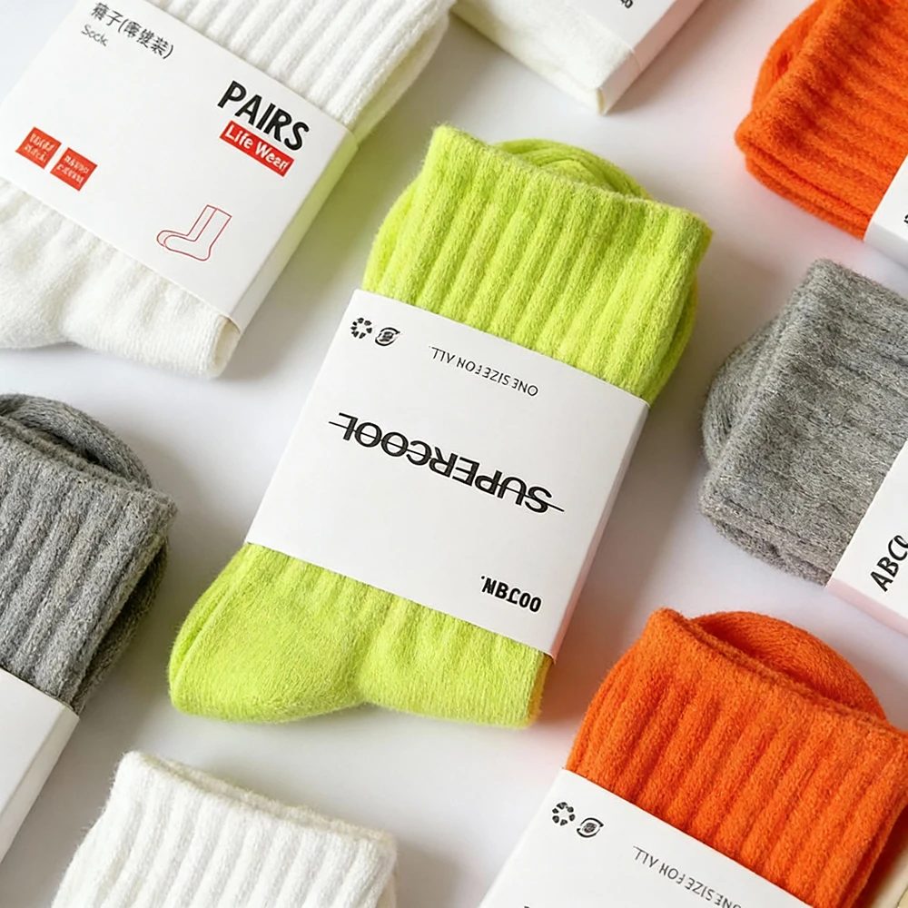 Custom Printed Logo Socks Sleeve Paper Tape Duplex Board Thick