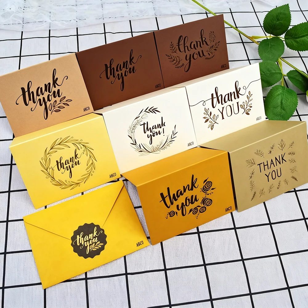 Die Cut Thank You Gift Cards Envelope Business Greeting Paper