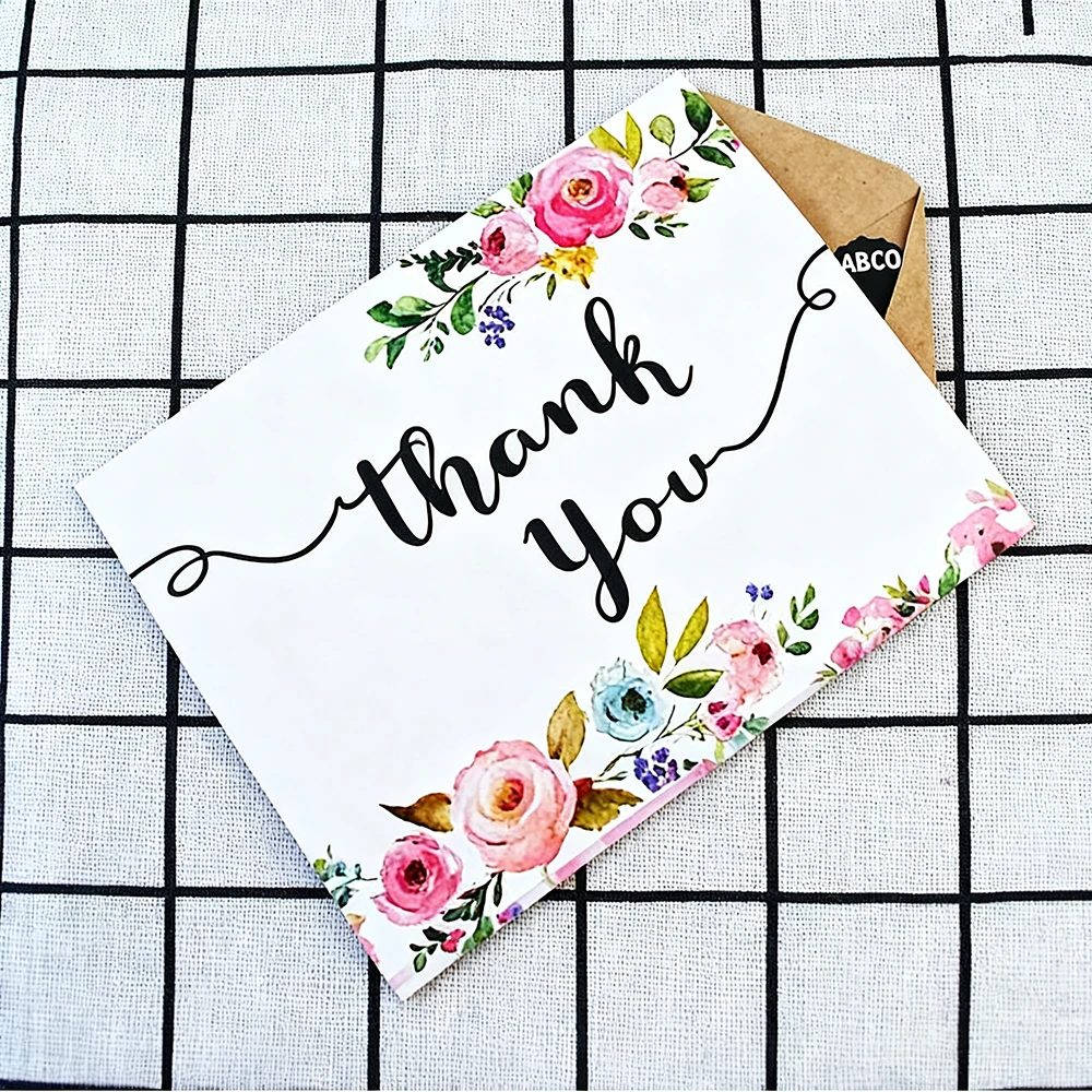 Custom Printed Luxurious Postcard Wedding Invitation Thank You Card