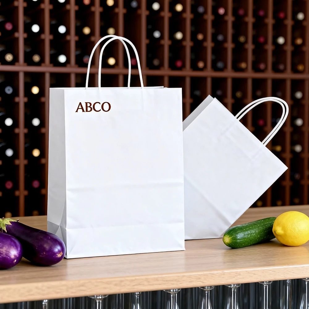 Kraft Paper Bag Twisted Handle Fast Food Take-away Craft/candle Use