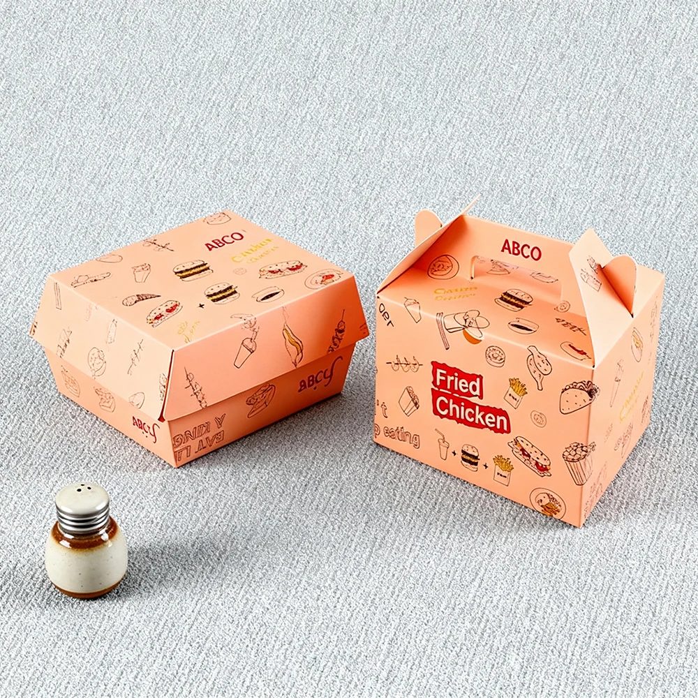 Disposable Fast Food Paper Boxes-folding Snacks Packaging