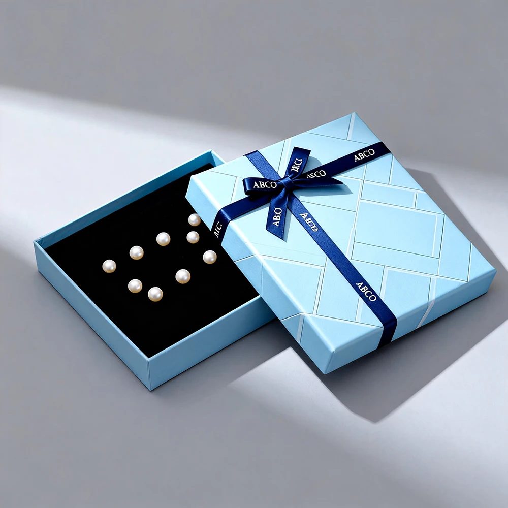 Gradient Color Square Jewelry Organizer Box Kraft Paper Display