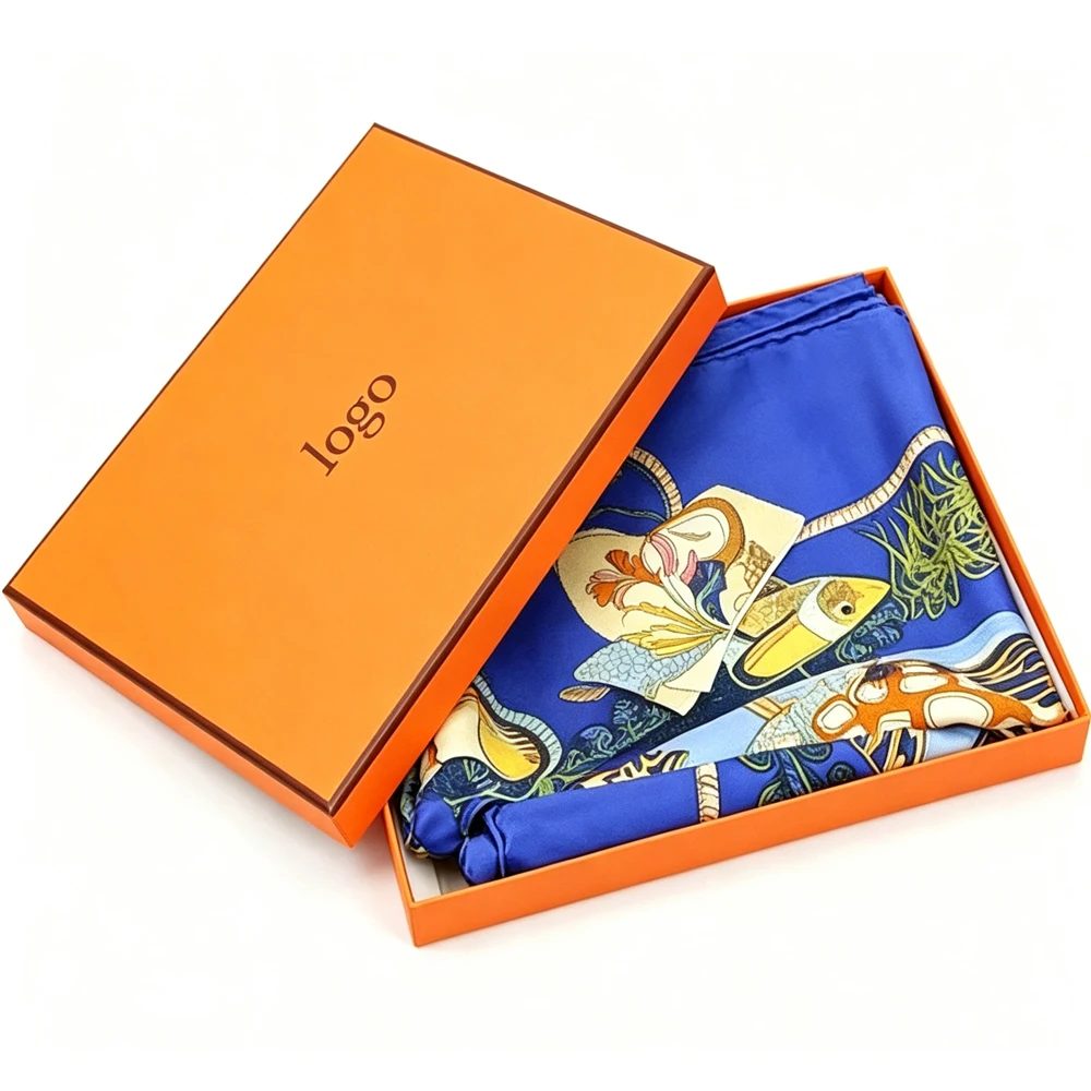 Custom Logo Rigid White Scarf Gift Box