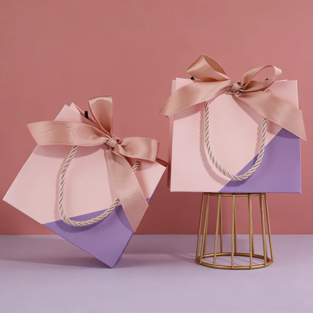 Small Thank You Custom Gift Bags Reusable Paper Bag
