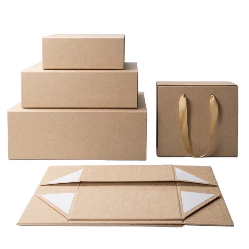 Custom Large Rigid Magnetic Flat Close Foldable Self Erecting Gift
