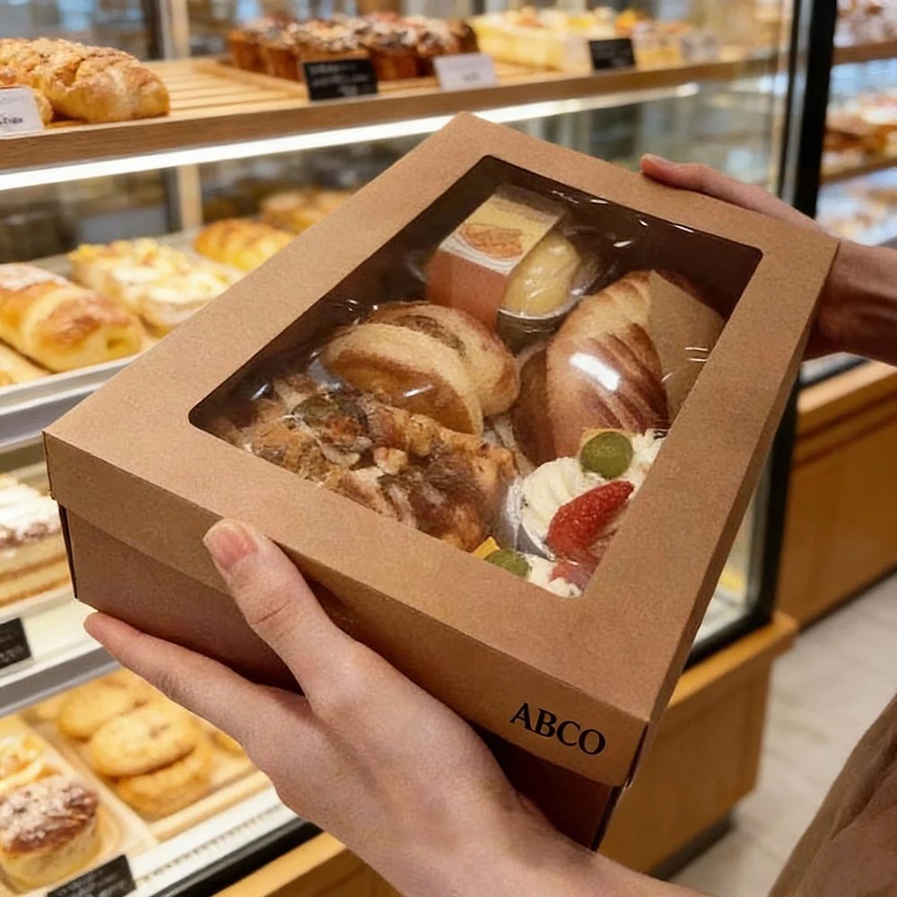 Large Kraft Paper Picnic Box With Biscuit Gift Boxes