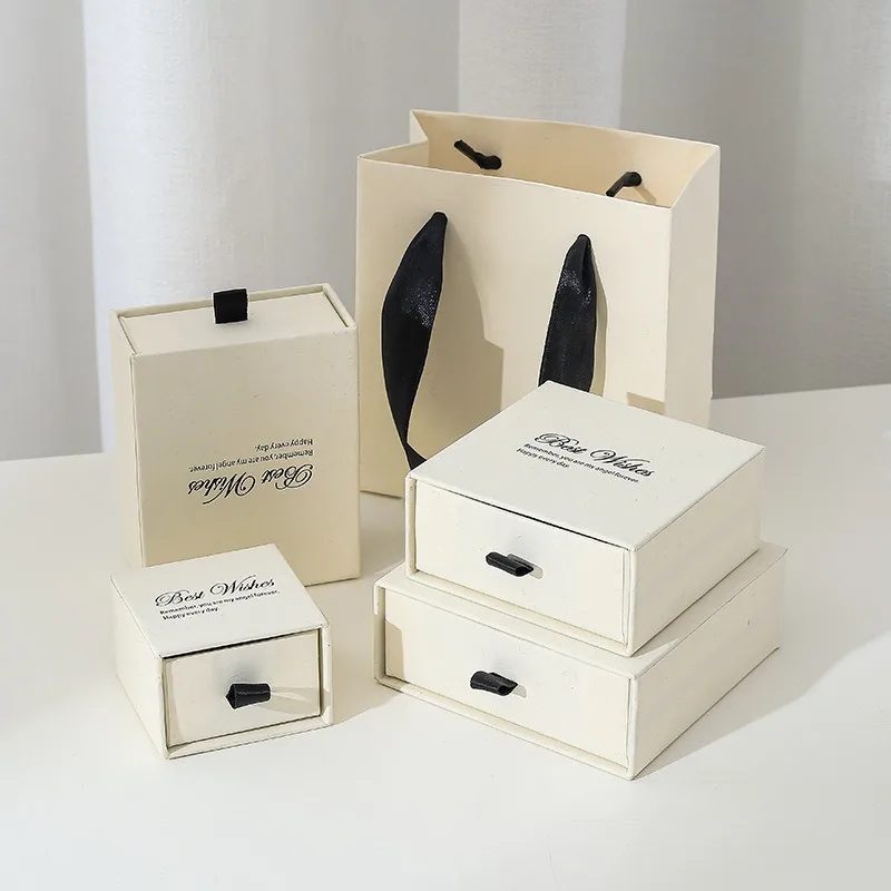 Custom Logo Gold Foil Magnetic Jewelry Packaging Paper Box