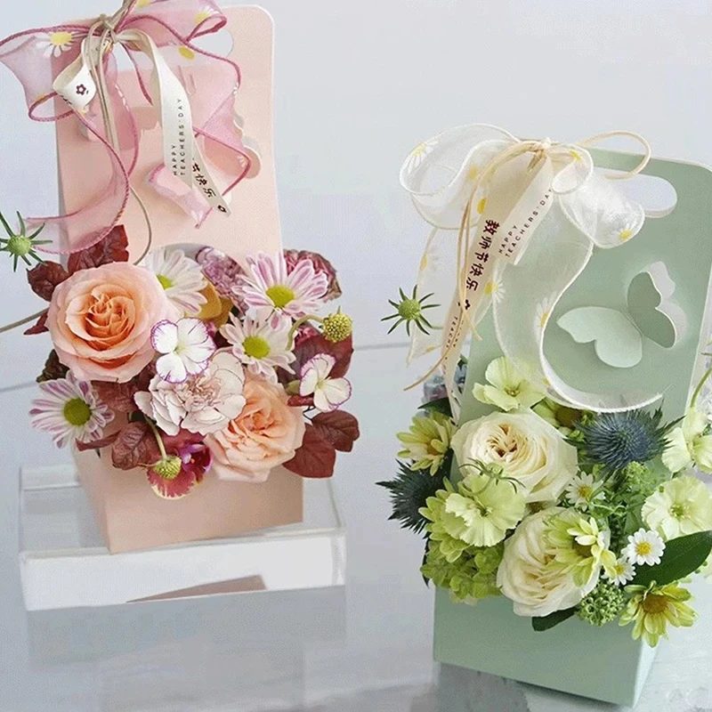Luxurious Floral Roses Gift Boxes Cardboard Paper Flower Box