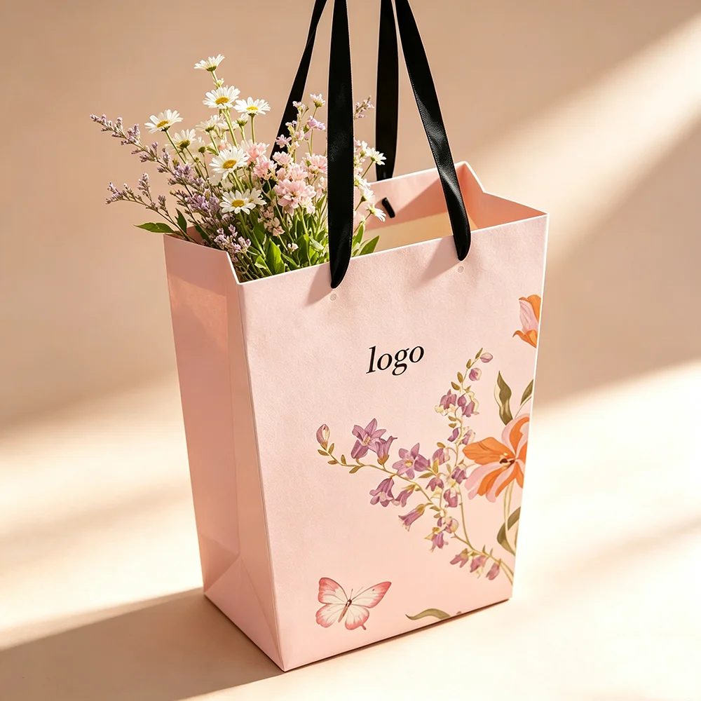 Valentine's Day Gift Idea Handheld Flower Paper Arrangement Portable Box
