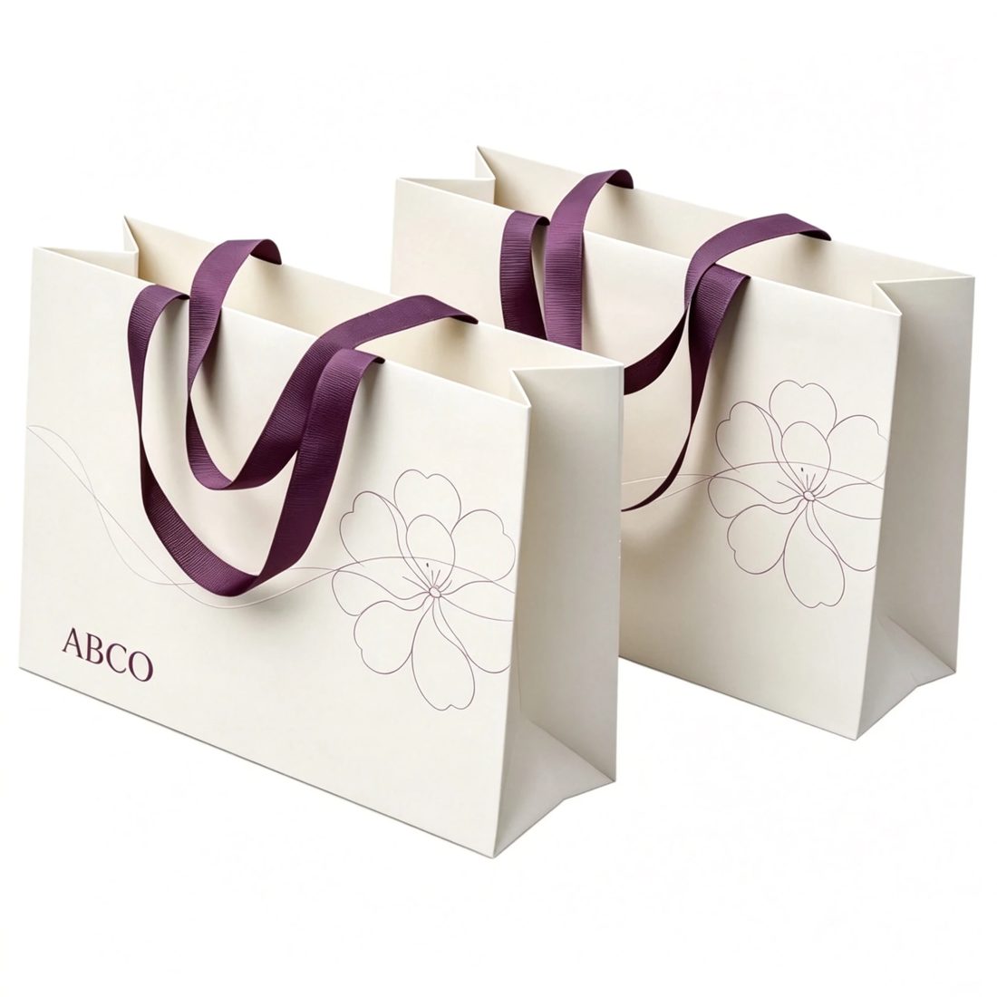 Luxury Kraft Ribbon Handle Boutique Shopping Packaging