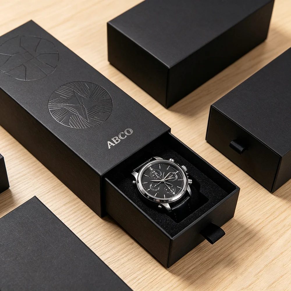 Custom Colors Delicate Wrist Sliding Watch Box Elegant Display Case