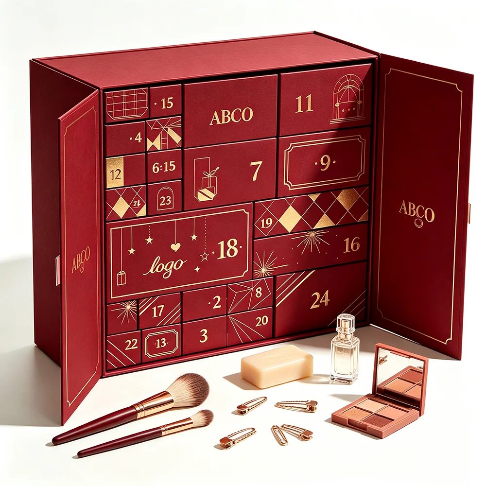 Custom Christmas Advent Calendar Box 12 Printing Paperboard Gift Box