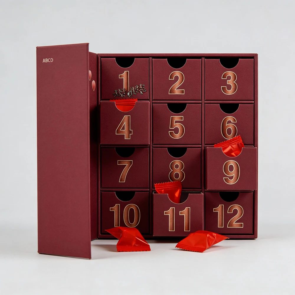 Factory Custom Advent Calendar Christmas Cosmetic Empty Surprise Blind Box