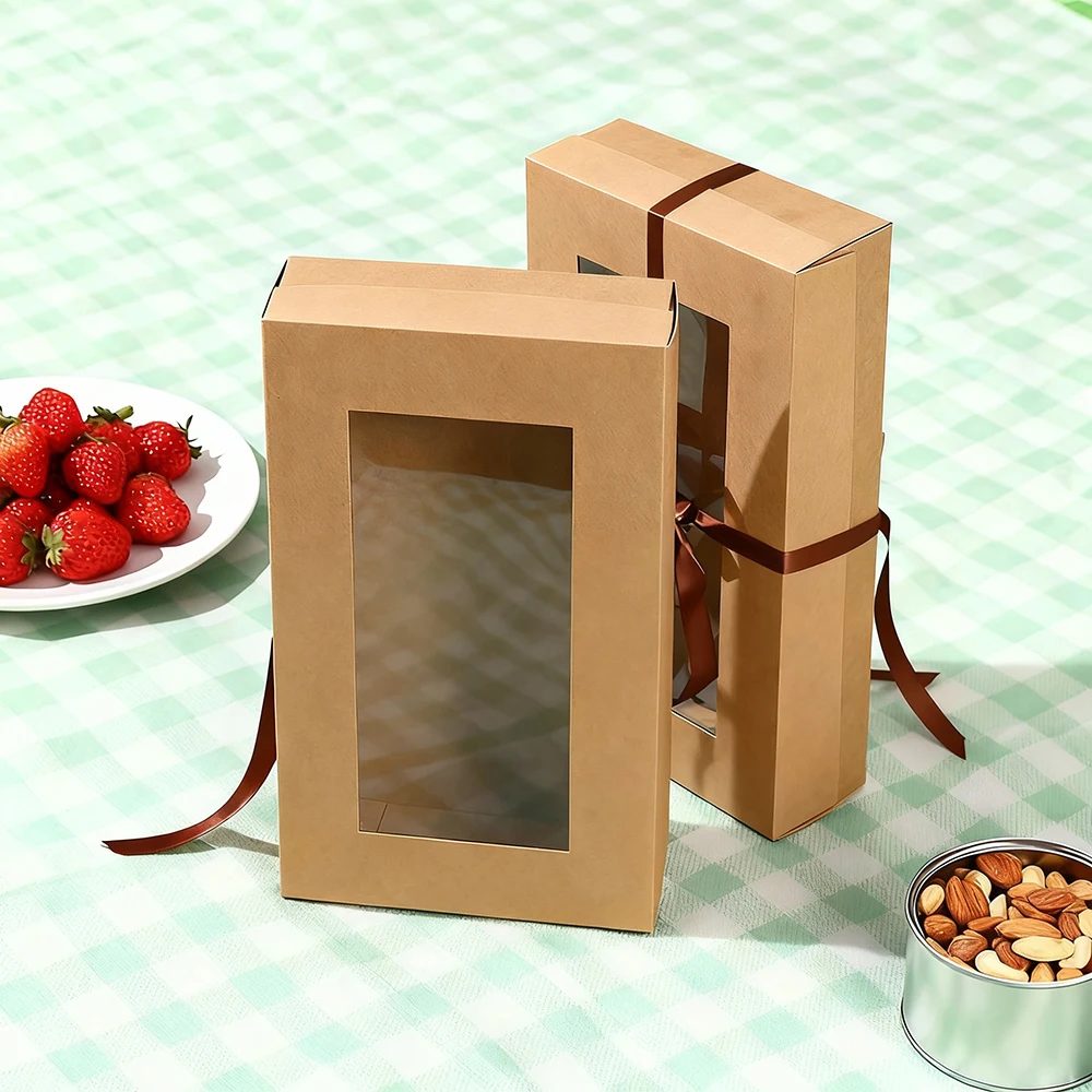 Custom Brown Kraft Paperboard Takeaway Container Box