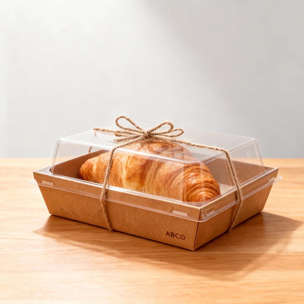 Mini Disposable Kraft Paper Food Container Gold Foil Embossing UV