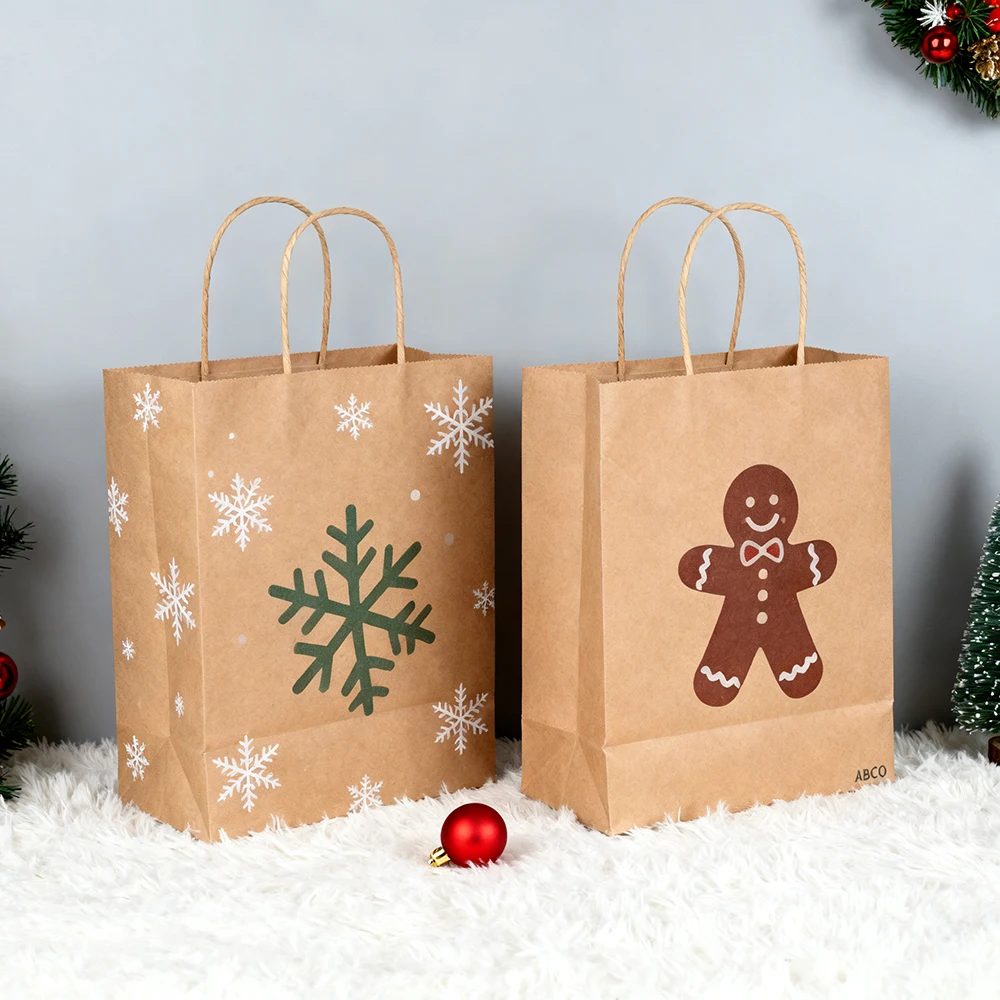 Custom Christmas Kraft Gift Bags