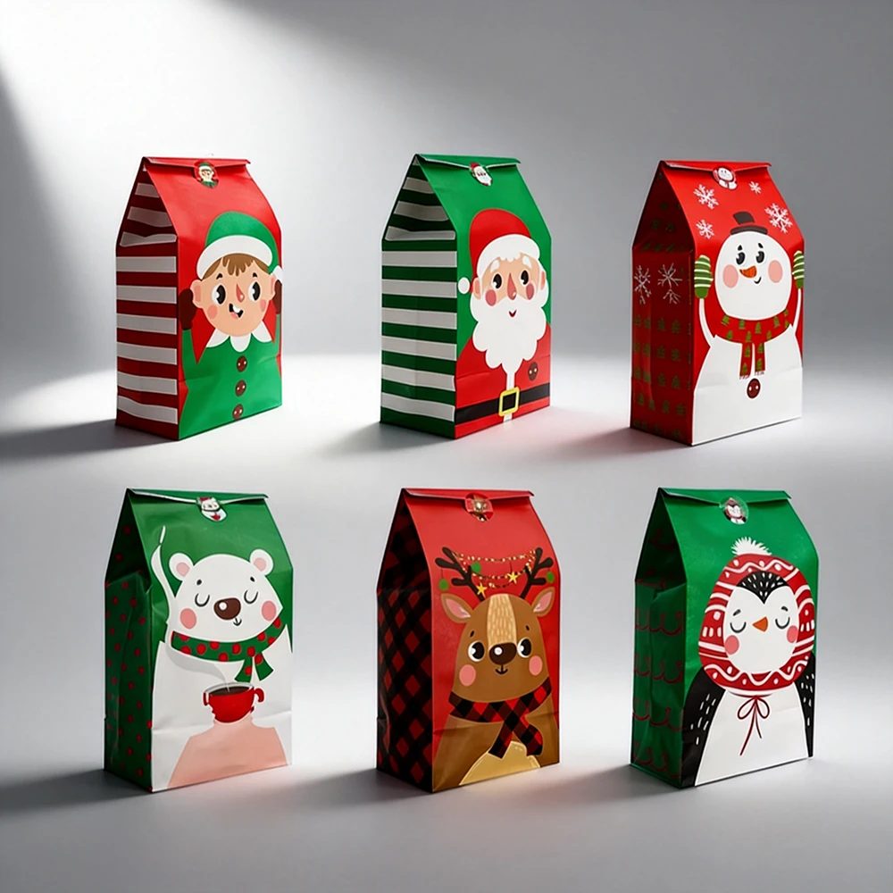 Custom Printed Christmas Shopping Packaging Gift Bag