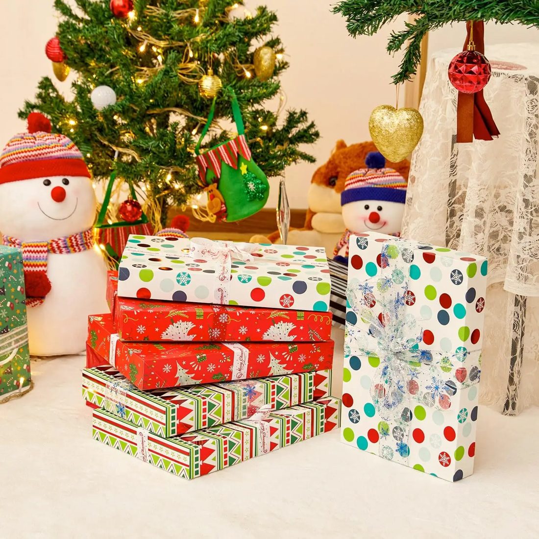 Large Christmas Red Paper Gift Box