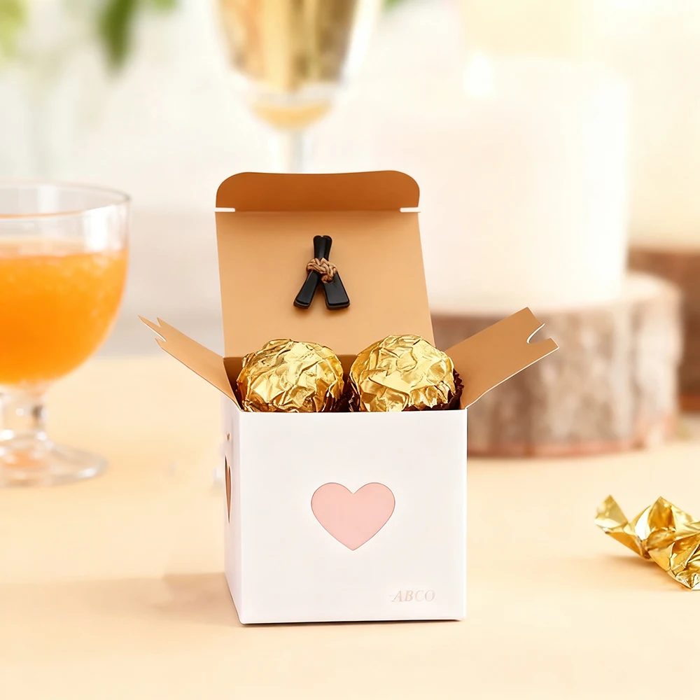 Mini White Brown Gift Boxes Wedding Party Favor Box