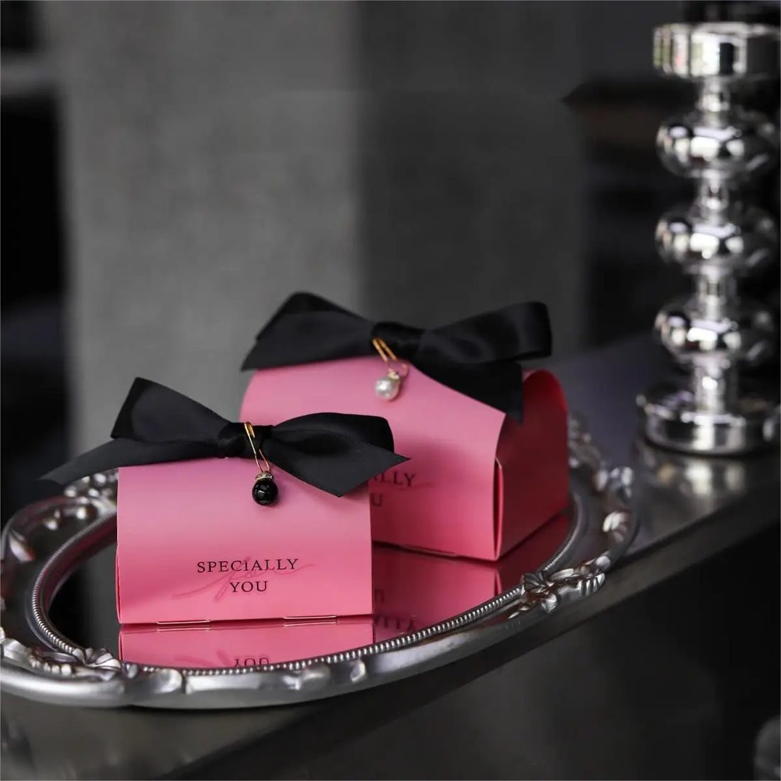 Valentine's Day Paper Candy Box Pink Packaging Cookie Box