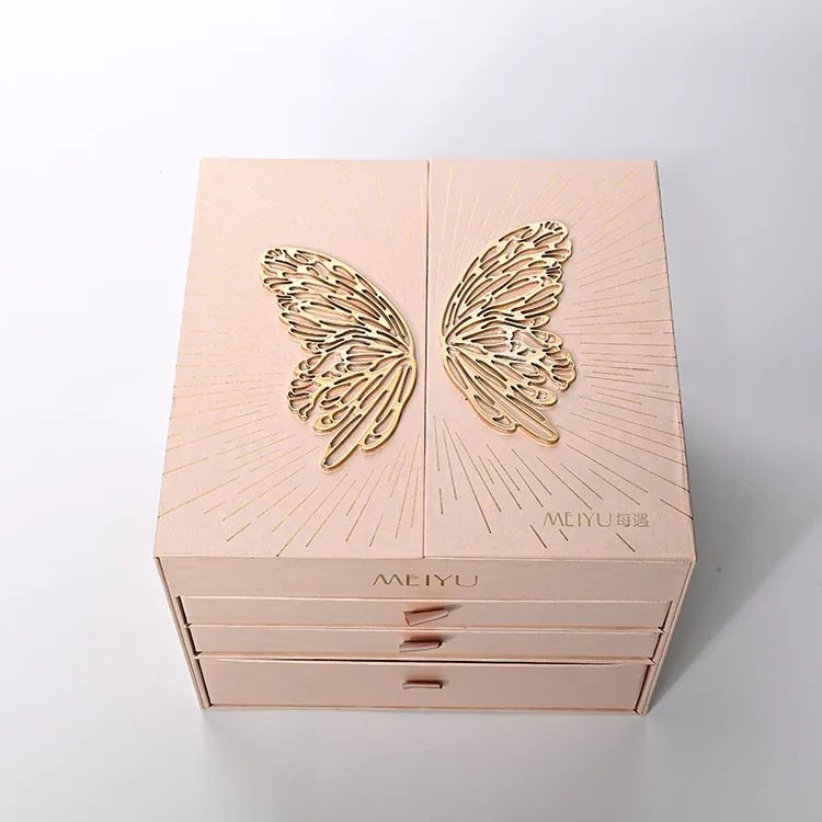 Custom Logo Embossed Multifunction Paper Drawer Box For Storage Display