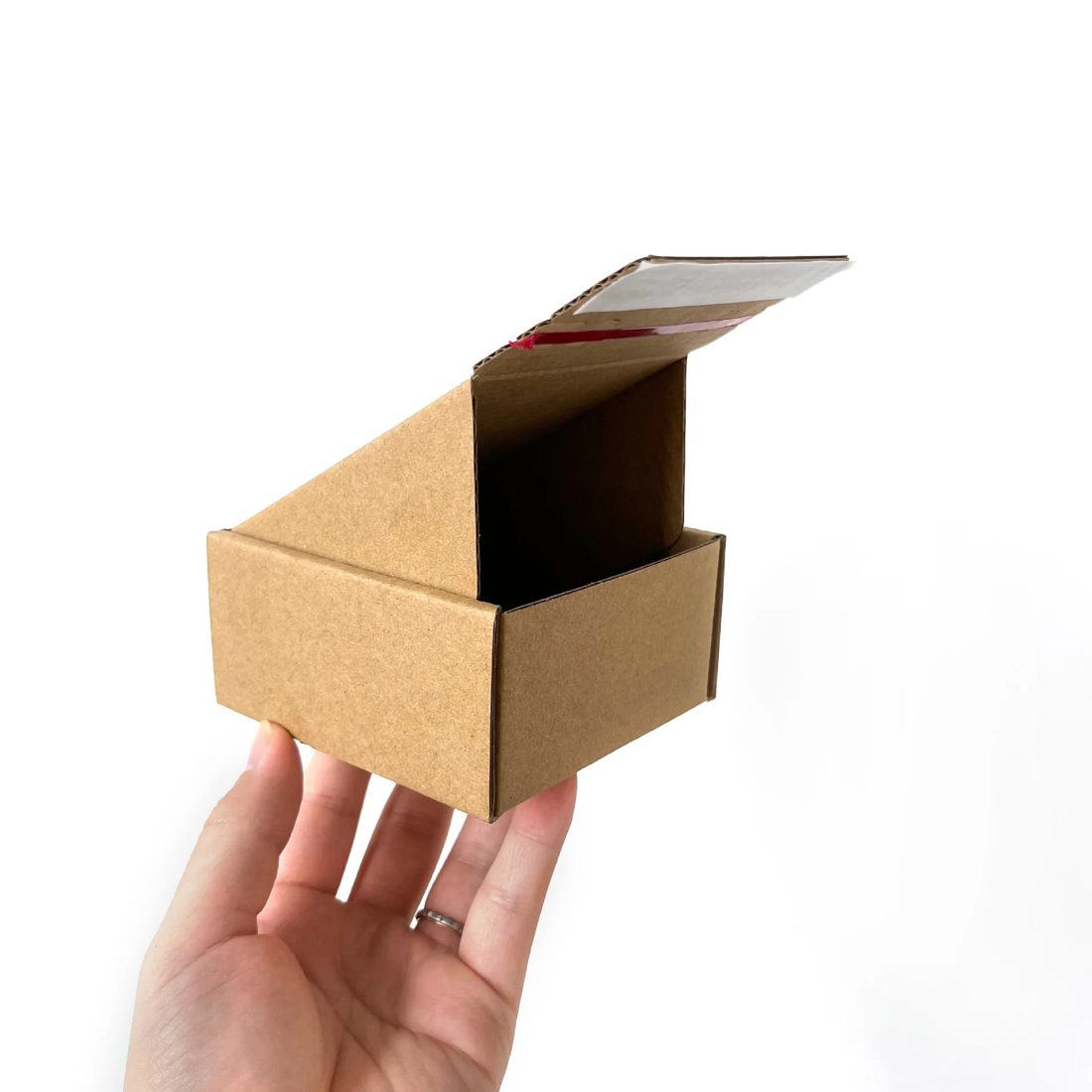 Kraft Corrugated Paper Boxes Self Erecting Rectangle Cardboard Packaging