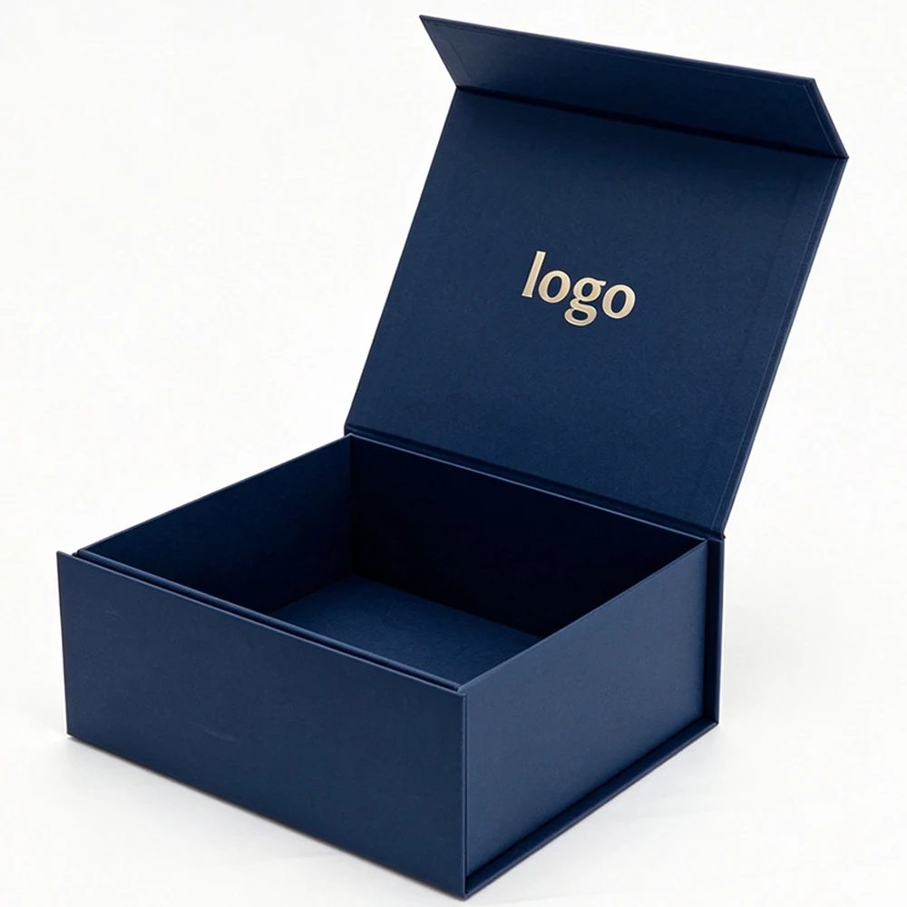 Luxury Book Shaped Foldable Custom Paper Clamshell Magnetic Gift Box