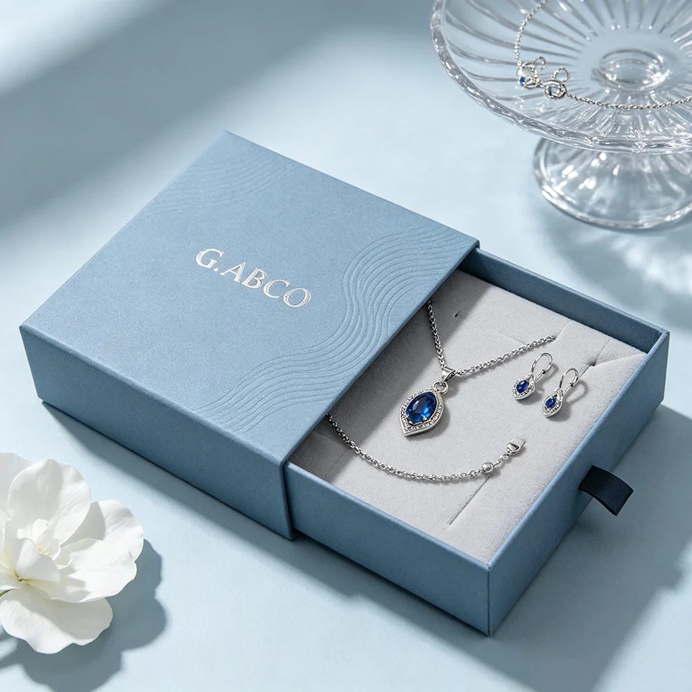 Jewelry Box Slotted Embossing UV Coating For Necklace Ring Storage