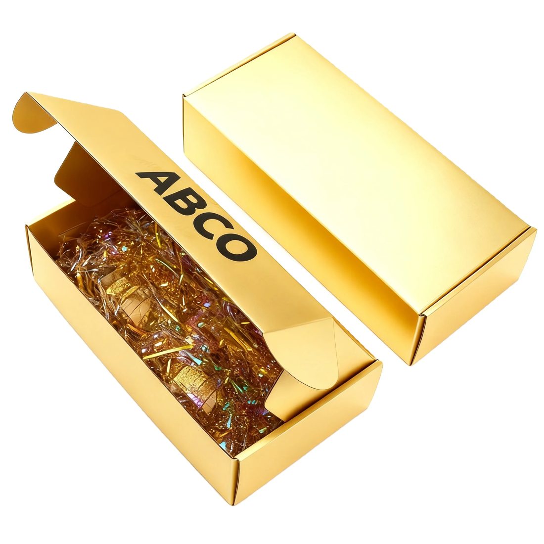 Custom Logo Gold Corrugated Mailer Boxes Self Erecting Paperboard Packaging