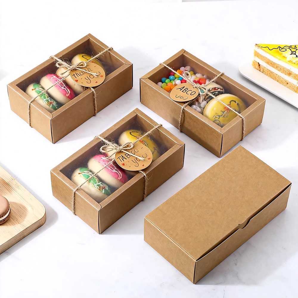 In Stock Cute White Transparent Square Paper Box