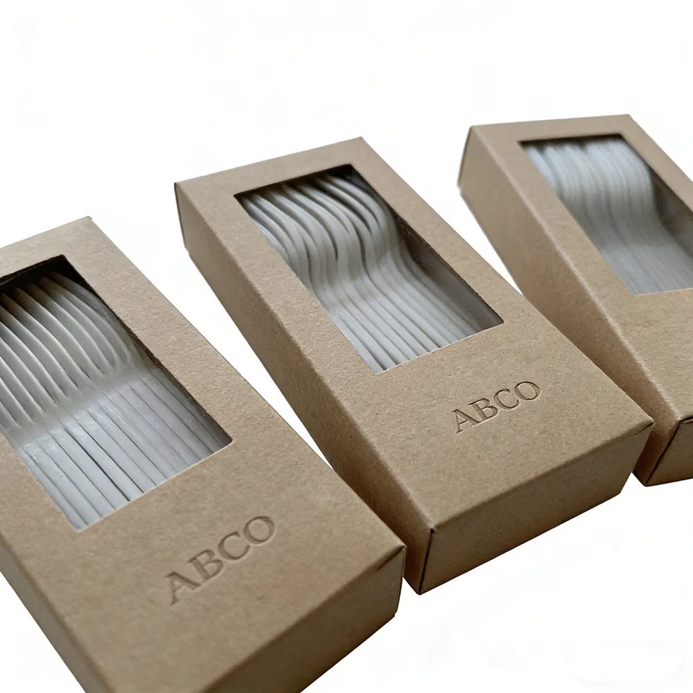 Custom Kraft Cutlery Boxes Customisable Sizes Colours For Shop Display