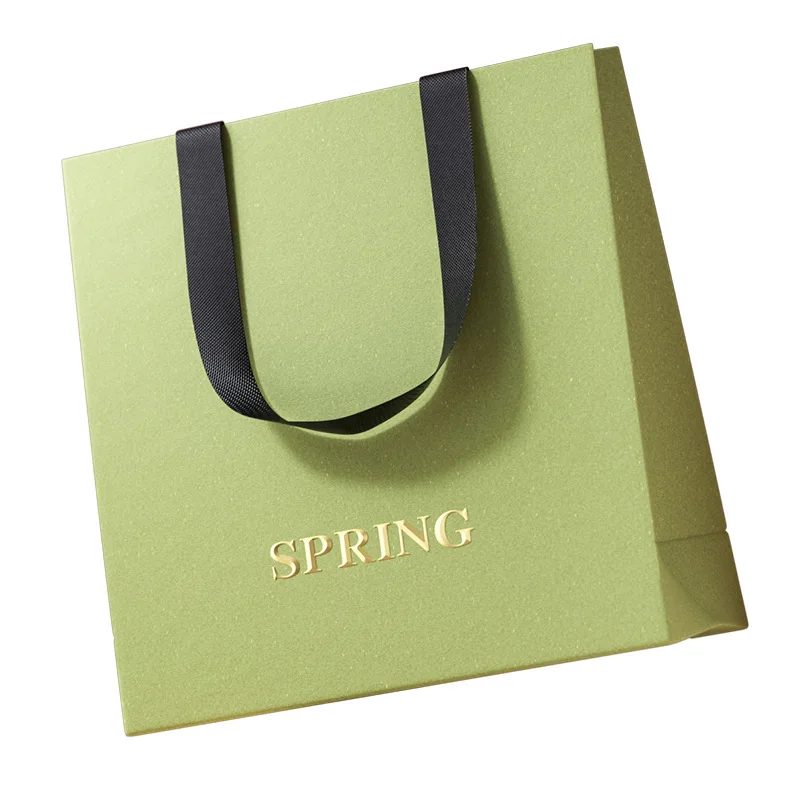 Paper Bags With Ribbon Handle Colorful And Artfully Offset Printed
