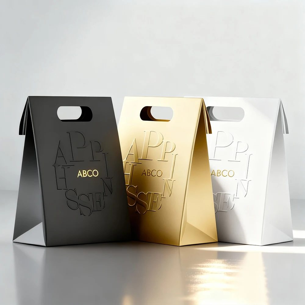 Custom Design Luxury Black Kraft Paper Bag