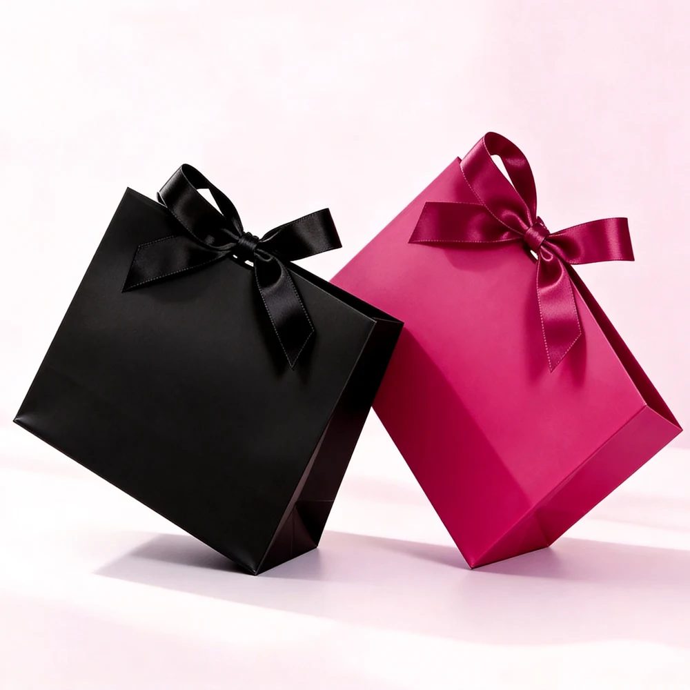 Luxury Matt Black Paper Shopping Bags