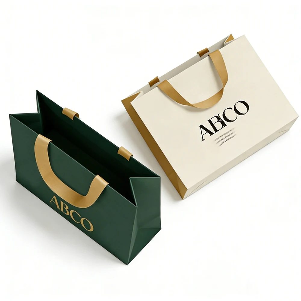 Luxury Matte Embossed Laminated Large Medium-sized Black Paper Bags