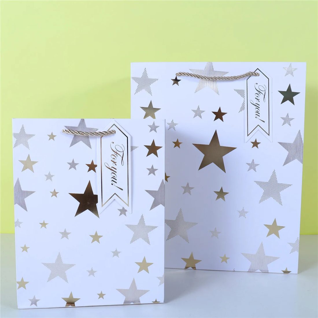 Custom Logo White Polka Dot Paper Bags