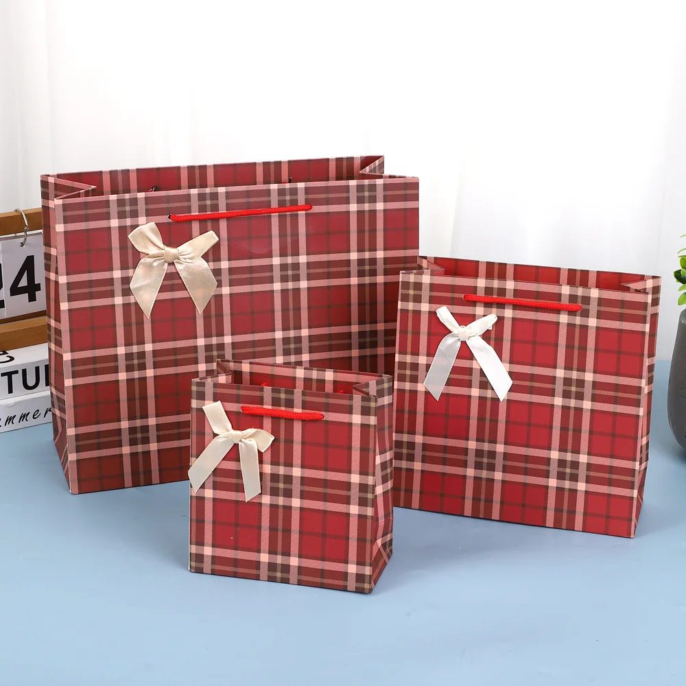 Manufacturer's Custom-printed Retro Grid Ins-style Birthday Gift Paper Bags