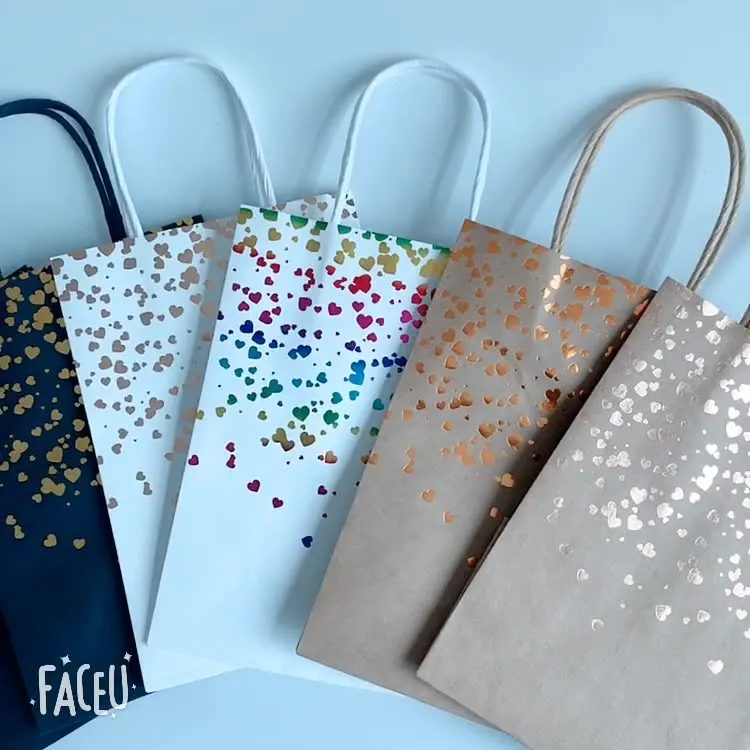Kraft Paper Bags Bronzing Love Carry Paper Bag