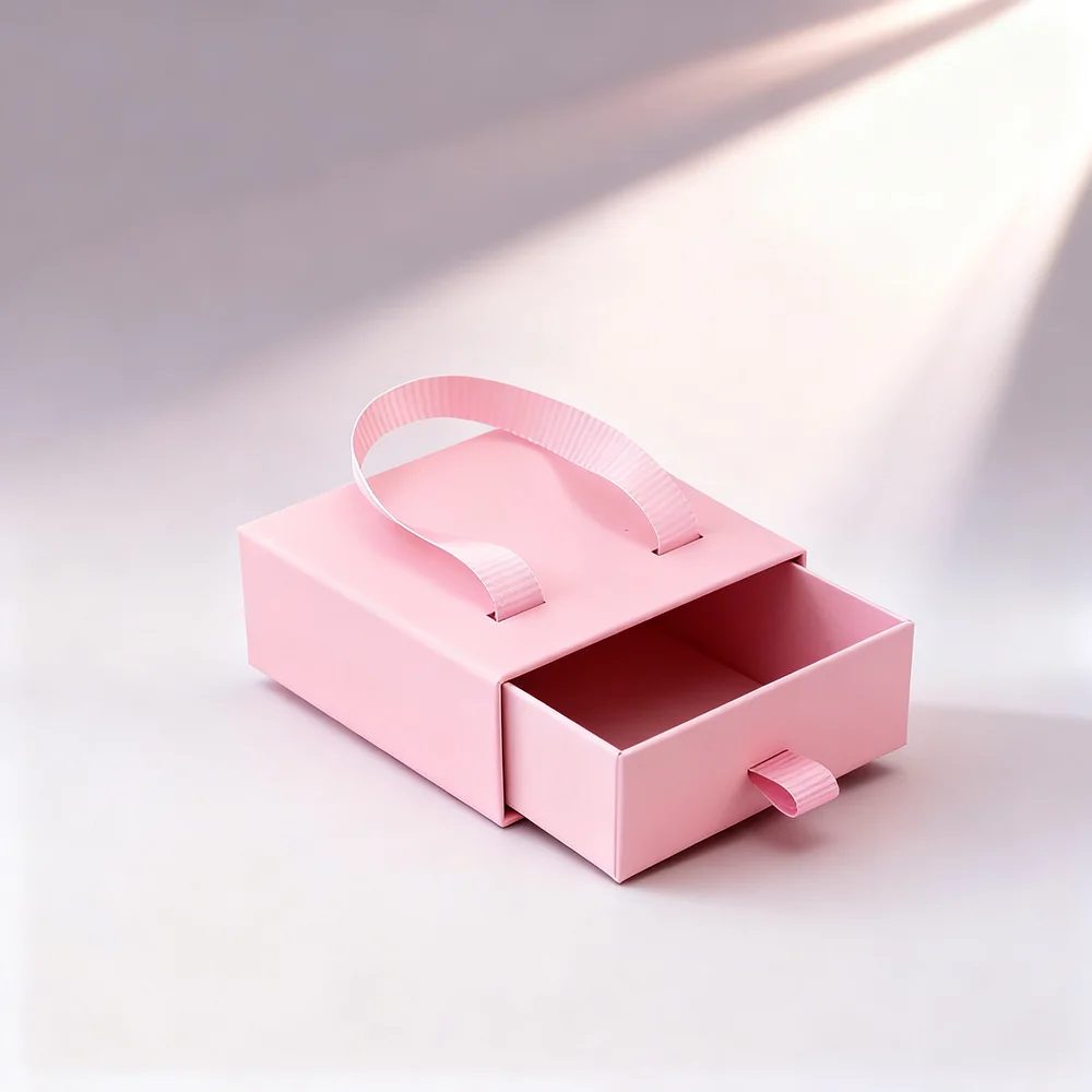 Portable Gold Foil 2mm Thick Paperboard Jewelry Box