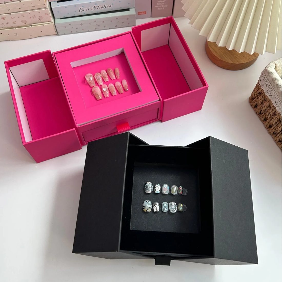 Custom Unique Gift Box Double-door Rigid Paper Drawer Box
