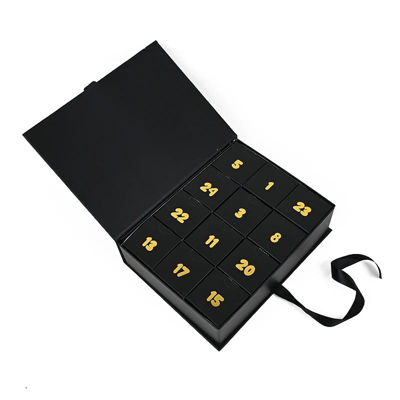 Custom Advent Calendar Boxes Empty Luxury Cardboard Paper Gift Packaging