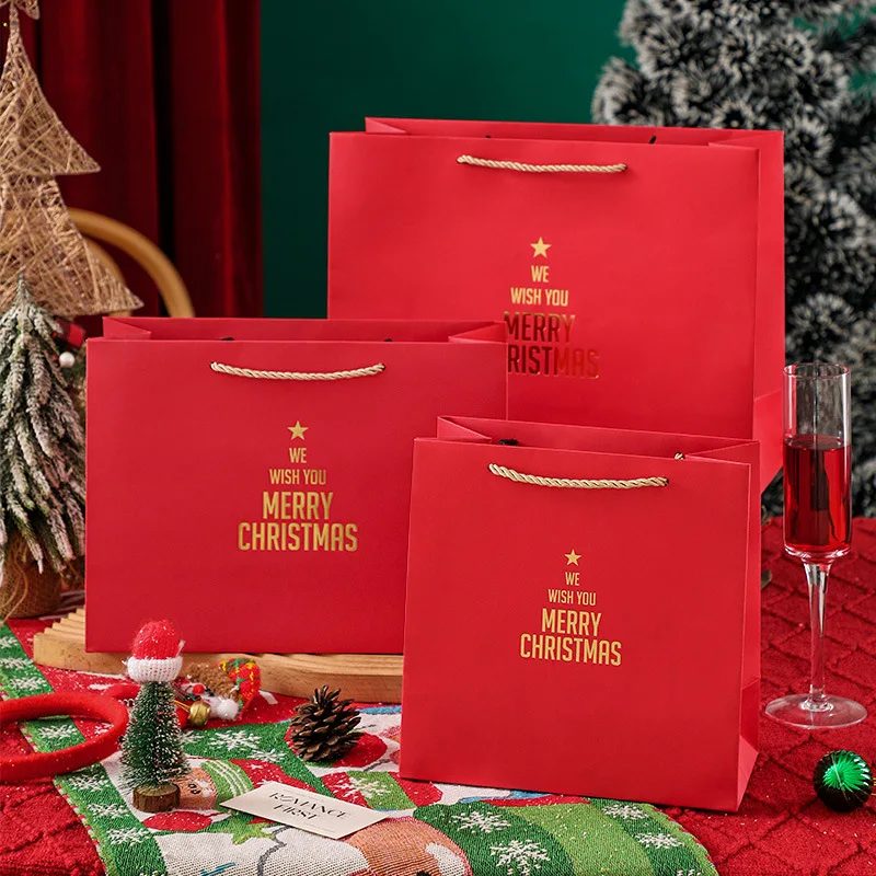 New Christmas Gift Bags Apple Candy Scarf Gift Red Packaging